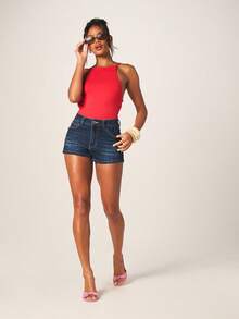 MISSGUIDED 女士高领吊带露背连体衣无袖修身夏季派对夜店吊带背心红色挂脖连体衣休闲 - 紅色 - 查看 3