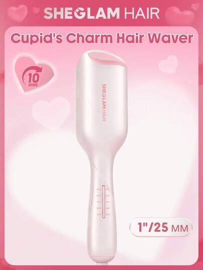 SHEGLAM HAIR Rizador de pelo Cupid's Charm Beach Babe con enchufe estadounidense de 25 mm, rizador iónico, plancha de rizos, rizador de pelo de 2 cilindros con protección antiescaldaduras, 50 millones de iones y 10 minutos de ondulación rápida, temporizador inteligente y temperatura ajustable, herramienta fácil de usar para mujeres. Graduación Cumpleaños Regalo Día festivo Invierno Rosa Onda Constituir Fiesta Playa Viajar Cámping Escuela Campus Festivales Rosa Presente Chica Encanto Mejor Día de San Valentín Día de la Mujer Ámate a ti mismo