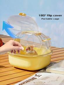 Portable Transparent Hamster Transport Cage With Water Bottle – A Breathable Travel Case For Small Pets, Perfect For Marmots And Mice. PP Material, Secure Shutter Closure System. - Multicolor - View 4