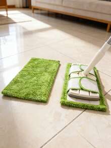 1件装 贴合式扁平粘性拖把布 超细纤维拖把垫 拖把头 可替换拖把布 旋转式免手清洁 圣诞节节日礼物 - 綠白色 - 查看 4