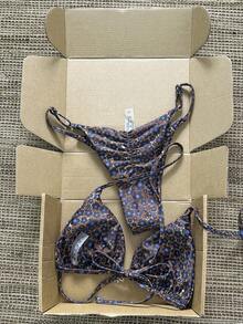 Swim Mod Women's Random Print Necklace Metal Jewelry Bikini Set, Spring/Summer - Multicolor - View 3