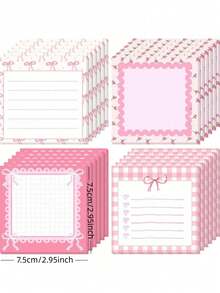 4本可爱蝴蝶结便签本，情人节礼物，丝带笔记本便签，女士派对礼品（粉色），可爱计划本，可爱便签本，文具，记事本，笔记本，学习用品，便签本，提醒，圣诞节便签本，桌面配件，趣味便签 - 彩色 - 查看 7