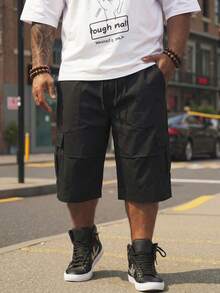 ResortEase Quần Capri cạp chun co giãn, rộng rãi, thoải mái cho mùa hè, quần short nam, quần short Capri nam, quần short chạy bộ nam - màu đen - Xem 2