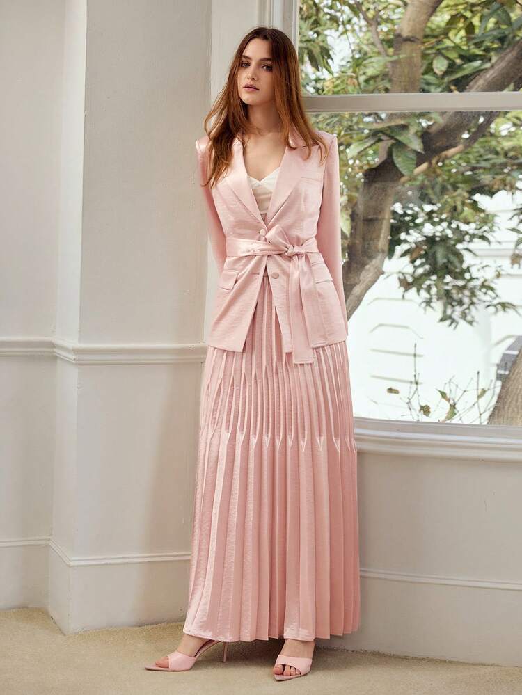 WOMEN'S PLEATED ZIPPER SKIRT