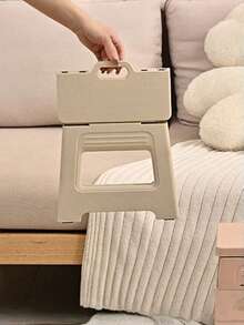 1 X White, Ultra-Lightweight, Foldable Mini Footstool – Sturdy , Adjustable Height, Perfect For Use At Home, In The Kitchen, Bathroom, While Fishing, And During Outdoor Adventures – Slip-Resistant, Easy To Store, Takes Up Minimal Space. - White - View 6
