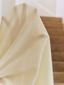 Anewsta 优雅褶皱荷叶边灯笼袖女式连衣裙 - 淡黃色 - 查看 8