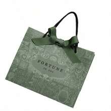 4pcDark Green Paper Gift Bags With Handle, Premium Reusable Shopping Bags For Jewelry Cosmetic Clothing Gift Packaging - Multicolor - View 8