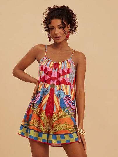 Travachic Women's Loose Printed Sleeveless Jumpsuit, Suitable For Spring/Summer Vacation,Vacation Casual Terno Outfit For Women,Summer Holiday Outfits,Spring Break Outfits,Party Outfit,Beach Outfit,Spring Clothing,Valentine Outfits For Women,Carnival Costume,Elegant,Floral,Carnival,Spring To Summer ,Party ,Summer Jumpsuit,Wedding Guest Jumpsuit For Women,Birthday Jumpsuit,Party Jumpsuit,Elegant Jumpsuit For Women,Floral Jumpsuit,Summer Jumpsuit,Carnival Costume, Mexican Style Jumpsuit Women Boho Jumpsuit For Women