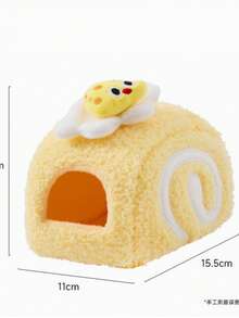 1Pc Bread Roll Towel Roll Hamster Bed, Golden Hamster Small House, Cute Bread & Cake Shape, Hamster Hideout House, Warm & Cold Resistant. - Multicolor - View 2