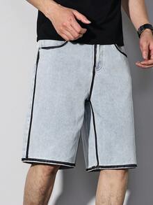 Manfinity Homme Women's Casual Everyday Washed Denim Shorts With Pockets - Blue - View 3