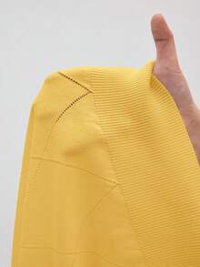 BizChic Suéter de mujer de malla de diamante con cuello polo amarillo, hecho de hilo sedoso antipelusas, adecuado para múltiples ocasiones: oficina, formal, elegante, urbano, casual, romántico, Y2K, retro de los 90, fiesta, graduación, invitado de boda, dama de honor, anfitriona, salida, social, cita, fiesta, concierto, ceremonia de graduación, brunch, aeropuerto - Amarillo - Ver 8