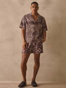 Musero Revere Collar Short Sleeve Button Through Shirt And Shorts All Over Prints Sold As One Co Ord Set Spring Summer Essentials - Multicolor - View 5