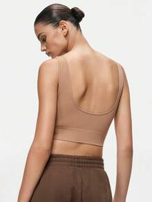 SHAPORA 女士无缝前扣塑形吊带背心，提拉提臀，高弹力，柔软舒适，日常穿着无束缚感 - 杏色 - 查看 7