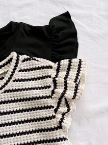 Soleia Camiseta ajustada de mujer de cuello redondo y manga corta, casual de verano - Multicolor - Ver 5