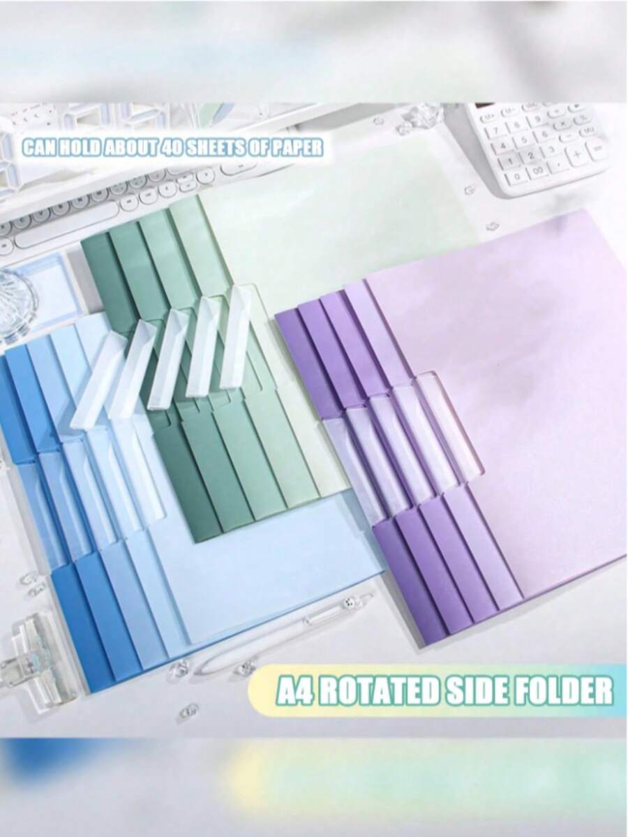 5 tập hồ sơ khổ A4 màu ombre có nắp mở xoay, chống thấm nước, chống bụi, dùng để đựng giấy tờ học tập, tài liệu văn phòng, giấy vẽ, đồ dùng học tập. - Nhiều màu - Xem 1