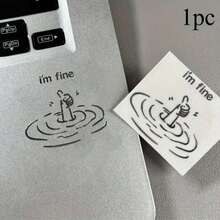 I'm Good "Fun Satirical Metal Sticker - Waterproof Glossy Paper Laptop Sticker, Humorous" I'm Good "Design, Easy To Tear And Stick, Suitable For DIY Technology Accessories (Disposable) - Silver - View 5