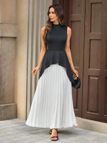 Ellevyn Đầm nữ dáng regular fit không tay phối màu tương phản, xếp ly eo, đầm cocktail đen trắng, đầm đen trắng thanh lịch, đầm không tay cổ cao, trang phục xuân hè cho nữ, lễ Phục Sinh, trang phục dự tiệc thanh lịch, trang phục đi biển, trang phục tốt nghiệp cho mẹ, đầm tốt nghiệp, đầm phù dâu, đầm dự đám cưới, đám cưới, trang phục đi nghỉ mát cho nữ, trang phục nghỉ hè, trang phục trang trọng cho nữ, phong cách Y2K, trang phục công sở cho nữ, đầm kiểu Pháp, đầm hè cho nữ. - Đen và trắng - Xem 5