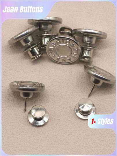 6 قطع أزرار معدنية لا تحتاج خياطة مقاس 17 مم، طقم أزرار جينز قابلة للإزالة بدون مسامير لعيد الحب والزفاف وعيد الميلاد، مستلزمات وإكسسوارات خياطة DIY