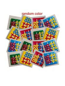 1/4/8/12/16 Sets Mini Felt Tic Tac Toe Party Toy Kit Includes 6 X's 6 O's And 1 Sticky Board. Portable Suitable For Fun Interactive Games Party Games Family Leisure Entertainment Tic Tac Toe Game. - Multicolor - View 4