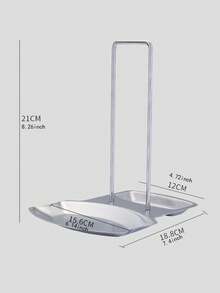 1 Pc Multifunctional Kitchen Storage Rack For Pot Lids Spoons Utensils Organizer - Silver - View 8