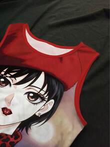 INAWLY 女士纯色圆领卡通印花休闲百搭日常上衣 - 彩色 - 查看 3