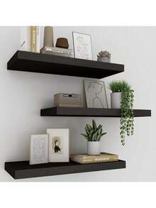 Rural Brown Style - Wall Floating Shelf, Suitable For Storage Shelves In Bathrooms, Living Rooms, Bedrooms, Kitchens, And Offices - Multicolor - View 4