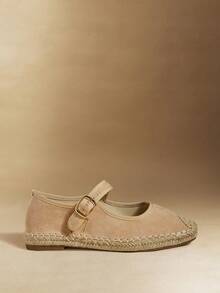 Rosivie Women's Casual Versatile Simple Buckle Flat Shoes - Apricot - View 1