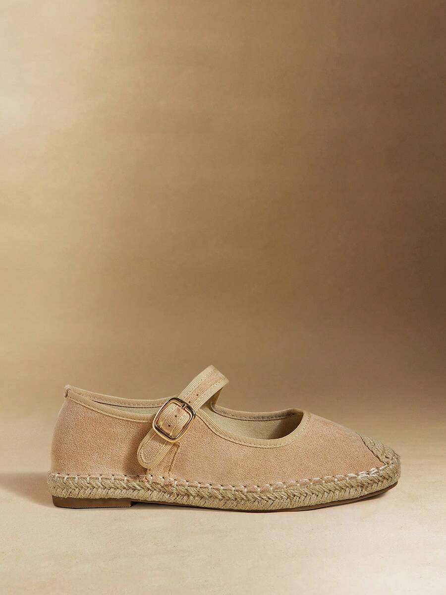 Rosivie Women's Casual Versatile Simple Buckle Flat Shoes - Apricot - View 1