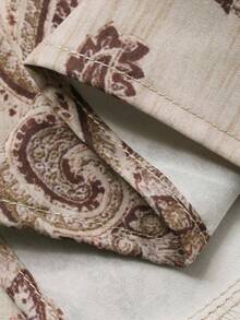 DAZY Women's Elegant Commuter Paisley Print Twist Flare Sleeve Midi Dress - Brown - View 7