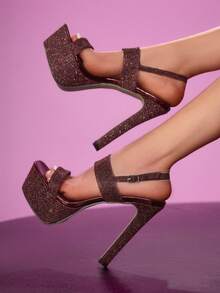 CUCCOO LuxiPop Women Heeled Sandals Valentine's Day - Burgundy - View 1