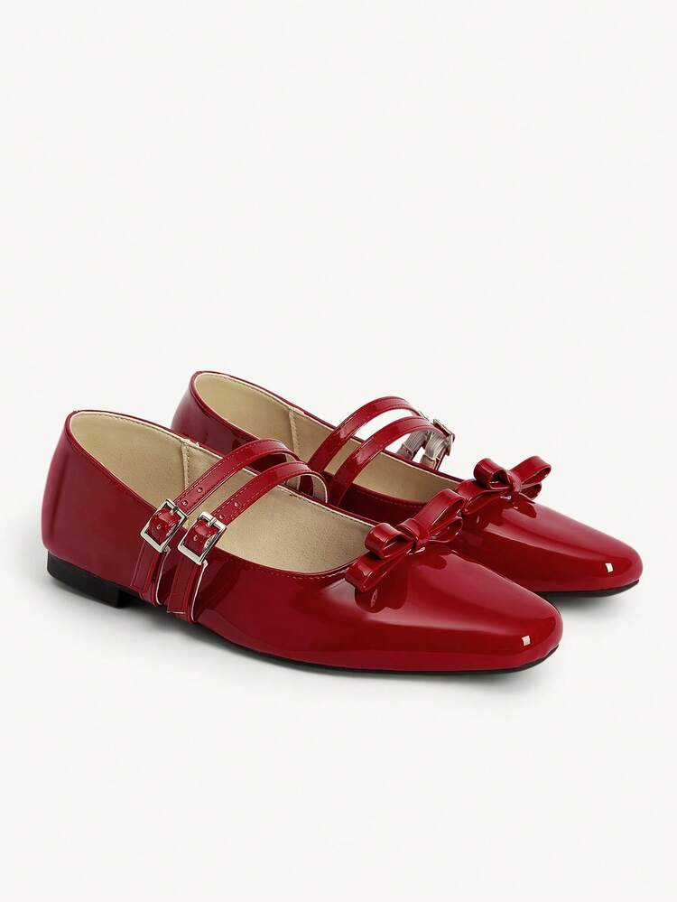 CUCCOO CHICEST Women's Square Toe Slip-On Shoes, Retro French Style Bow Decor Loafers Wedding Shoes Spring Shoes Bride Shoes