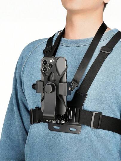 1 pieza - Correa ajustable para el pecho de ABS con cuerda antivibración, compatible con cámaras de acción, POV, ciclismo, kayak, running, vlogging y otros escenarios - Adecuado para Hero 11/10/9, Insta 360 X2/X3 y otros dispositivos; Compatible con iPhones y teléfonos Android; Un regalo de cumpleaños o un accesorio de soporte para teléfono para familiares y amigos.