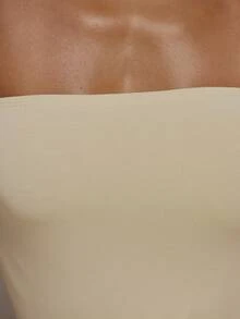 MUSERA ESSENTIALS Elasticated Fitted Shift Hem Soft Touch Mini Bandeau Dress Spring Summer Holiday Everyday Cute Daily Basics Essential - Light Yellow - View 6