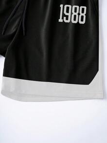 Aesthetic Post Men's Retro American New York 23 Crew Neck T-Shirt Set, Black And White Contrast T-Shirt Set - Multicolor - View 5