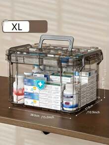 1个装 - 透明多层带提手急救包，大容量药品收纳盒，适用于家庭、旅行和办公室。可收纳药片、绷带和医疗用品。可见隔层设计，方便取用。是家庭应急和日常使用的理想之选。便携式设计，必备的健康收纳包。 - 彩色 - 查看 11