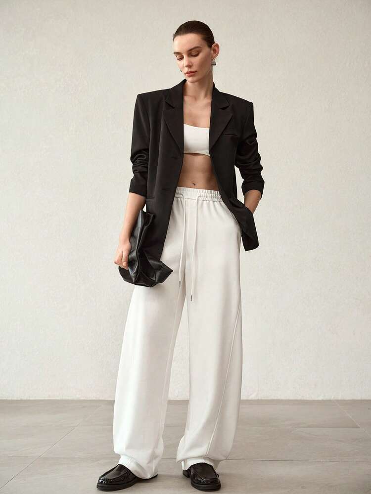 WOMEN'S SOLID COLOR DRAWSTRING WAIST SLIMMING CASUAL SPORTS PANTS