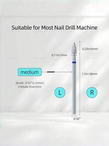 1Pc 3Pcs Tapered Diamond Nail Drill Bit Professional Cuticle Cleaner For Dead Skin Removal Nail Care Manicure Tool - Multicolor - View 3