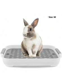 1pc - Double-Layer Square Drainable Pet Toilet Made Of Pp Material, Removable And Washable, Suitable For Rabbits, Guinea Pigs And Other Small Animals, Suitable For All Seasons. - Multicolor - View 2