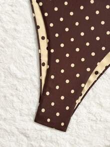 Swim Mod Women's Summer Beach Polka Dot Print Halter Tie Sexy Bikini Swimwear Set - Multicolor - View 6