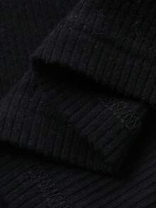 DAZY 女士纯色高领无袖时尚迷你连衣裙，返校季连衣裙 - 黑色 - 查看 7