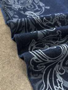 ROMWE MEN Goth Men's Cross Pattern Loose Fit Wide Leg Casual Jeans - Blue - View 7