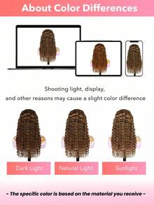 Chocolate Brown Color #4 Deep Wave Lace Front Wig Human Hair 13X4 Transparent Curly Human Hair Wigs Lace Front 180% Density Brazilian Virgin Wigs Pre Plucked With Baby Hair - S4 - View 10