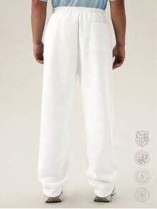 SWAVVY Men's Casual Loose Straight Leg Sweatpants - White - View 2