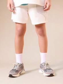SUMWON Boys Turquoise Color Block Short Sleeve T-Shirt And White Shorts Co-Ord Set With Graphic Print - Multicolor - View 4