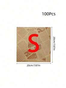 50/100 piezas Papel de envoltura para sándwiches resistente al aceite con patrones aleatorios, multiusos para panadería, cocina, picnic - Marrón - Ver 12