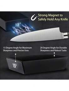 Rolling Knife Sharpener For Straight Edge Knife Sharpener Kit With 15/20° Degree Magnetic Angle For Kitchen Knives Whetstone Set - Black - View 5