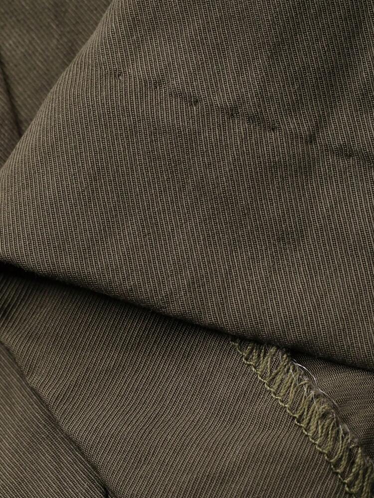 Men's Short Sleeve Polo Shirt And Pants Set, Military Green, Spring/Summer