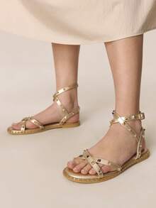 Styleloop Women Flat Sandals - Light gold - View 2