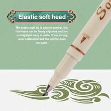 Bộ 3/6 bút lông đầu mềm, kiểu Trung Quốc, bút màu cổ điển, thích hợp để ghi chú và vẽ, bút viết tay, quà tặng học sinh nhân dịp tựu trường. - Bút trung tính - Xem 2