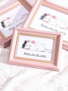 1PC, American Style Photo Frame -6/7/8 Inch Vintage Cherry Blossom Pink Photo Frame, Vertical Rectangular Resin Desktop/Wall Mounted Display Frame, Suitable For Photos And Artworks - Multicolor - View 2